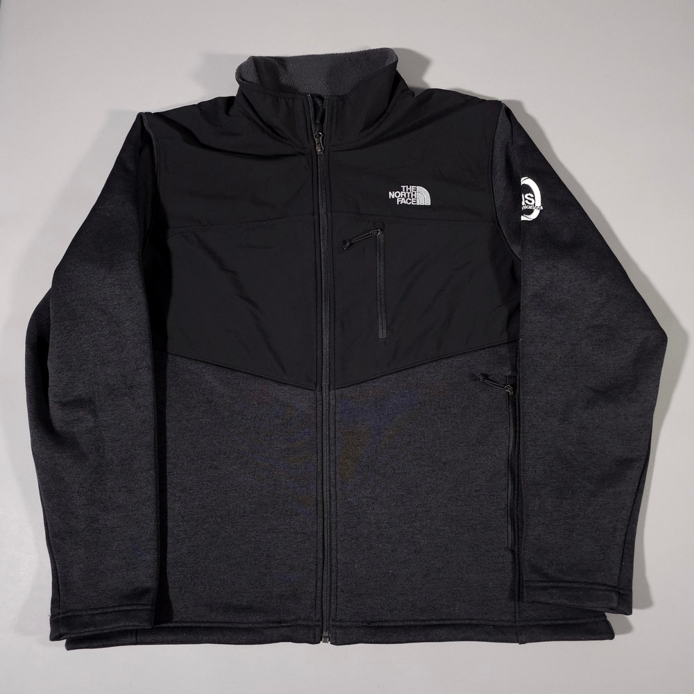 The North Face Far North Jacket Mens XL Black Gray Full Zip Fleece NF0A3LH6